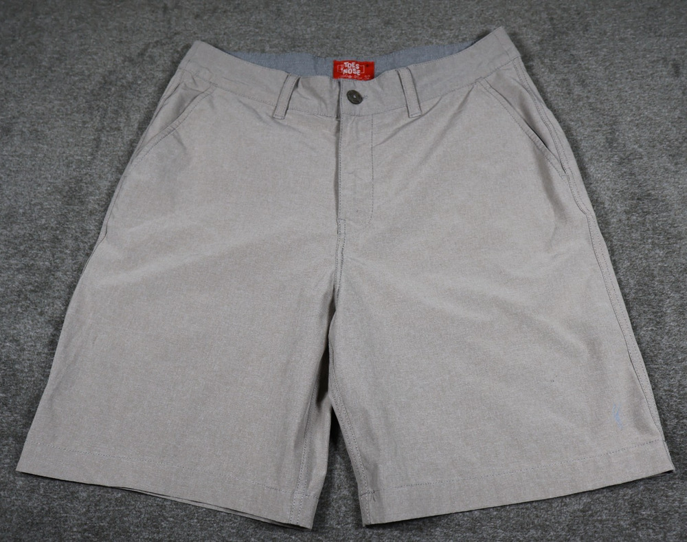 Toes On The Nose Mens Size 32 Chino Shorts Gray Flat Front Zip Pocket Surf